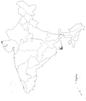 Blank Political Map of India with State Boundaries and Island Chains HD phone wallpaper