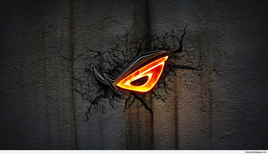 ASUS TUF Gaming Logo Glowing on Cracked Concrete Wall HD wallpaper