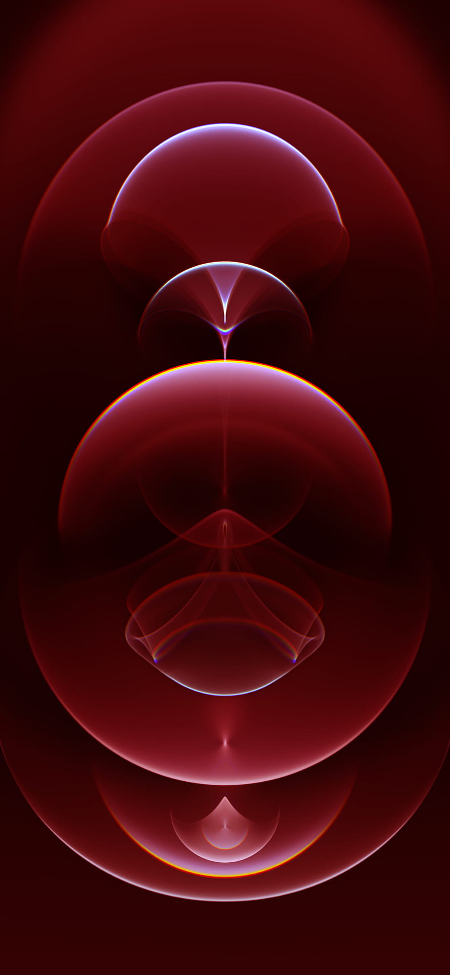 Abstract Red Geometric Spheres with Neon Glow and Symmetrical Digital Art Design HD phone wallpaper