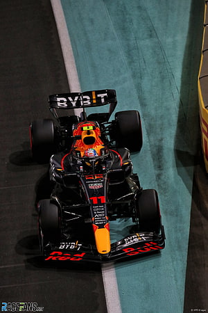 Sergio Perez Red Bull Racing Formula 1 Car on the Track HD phone wallpaper
