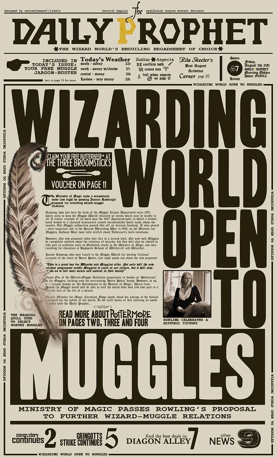Daily Prophet Front Page: Wizarding World Open to Muggles HD phone wallpaper