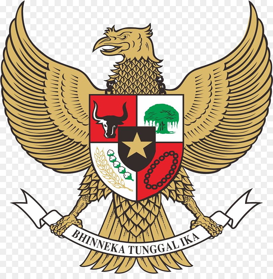 Garuda Pancasila National Emblem of Indonesia with Bhinneka Tunggal Ika Motto HD phone wallpaper