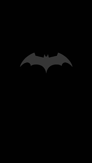 Minimalist Batman Logo on Pure Black AMOLED Background, Batman AMOLED, amoled batman HD phone wallpaper