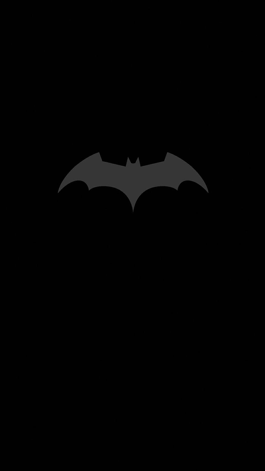 Minimalist Batman Logo on Pure Black AMOLED Background, Batman AMOLED, amoled batman HD phone wallpaper