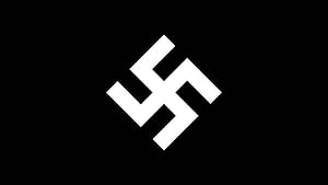 Minimalist White Swastika Symbol on Black Background HD wallpaper