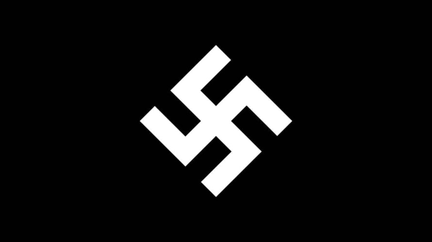 Minimalist White Swastika Symbol on Black Background HD wallpaper