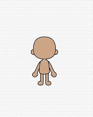 Toca Boca Blank Character Template on White Brick Wall Background HD phone wallpaper