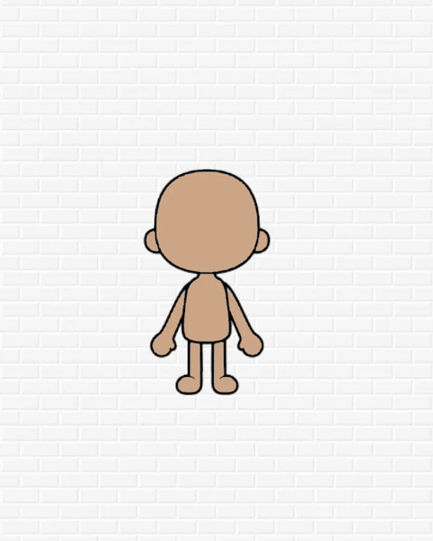 Toca Boca Blank Character Template on White Brick Wall Background HD phone wallpaper