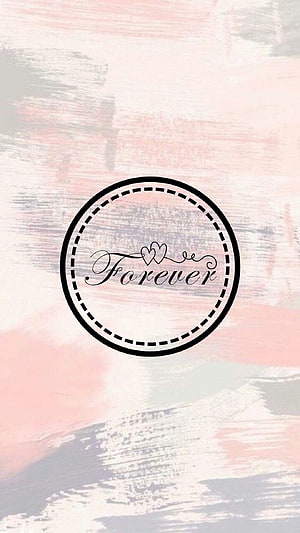 Elegant Forever Calligraphy Icon on Soft Pastel Watercolor Background HD phone wallpaper