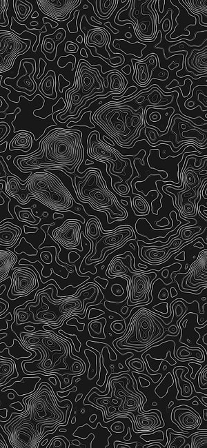 Monochrome Topographic Contour Line Pattern on Dark Background HD phone wallpaper