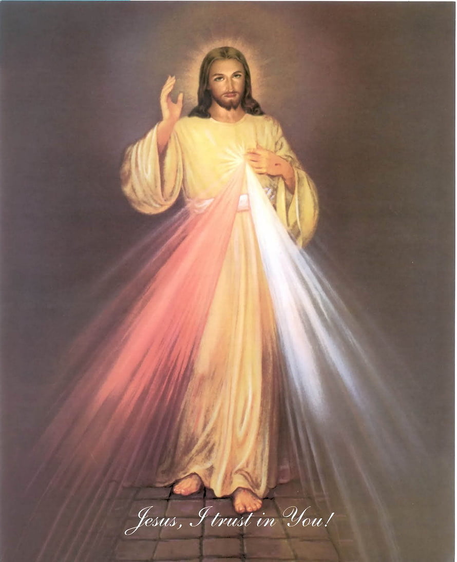 Divine Mercy Jesus Painting with Radiant Heart and Sacred Light HD phone wallpaper