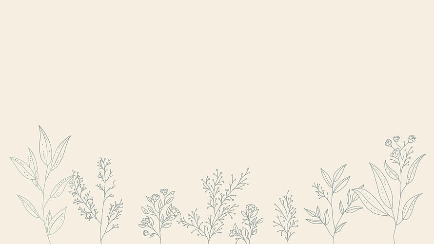 Minimalist Botanical Line Art with Delicate Wildflowers on Cream Background HD wallpaper