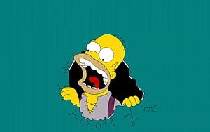 Homer Simpson Bursting Through a Wall in Classic Simpsons Animation Style HD wallpaper