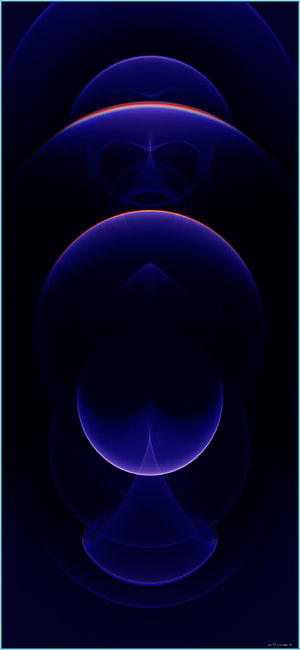 Abstract Geometric Blue and Purple Gradient Artwork with Symmetrical Orbital Shapes HD phone wallpaper