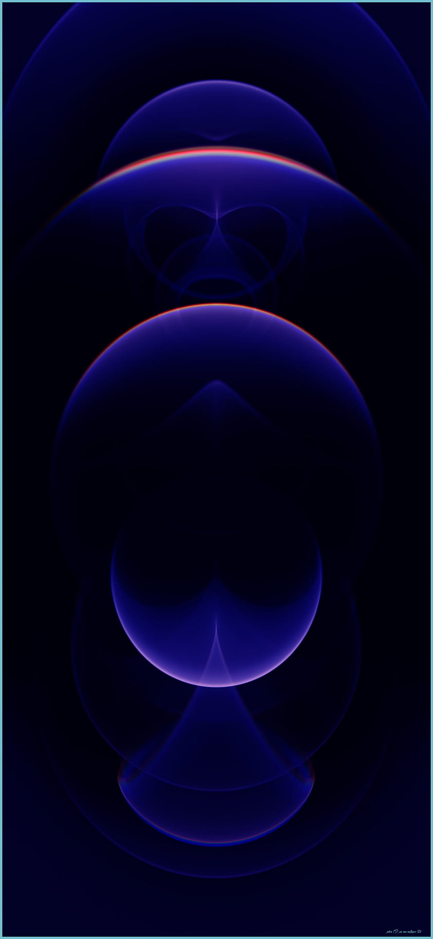 Abstract Geometric Blue and Purple Gradient Artwork with Symmetrical Orbital Shapes HD phone wallpaper