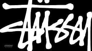 Stussy Logo White Script on Black Background Minimalist Streetwear Brand Graphic HD wallpaper