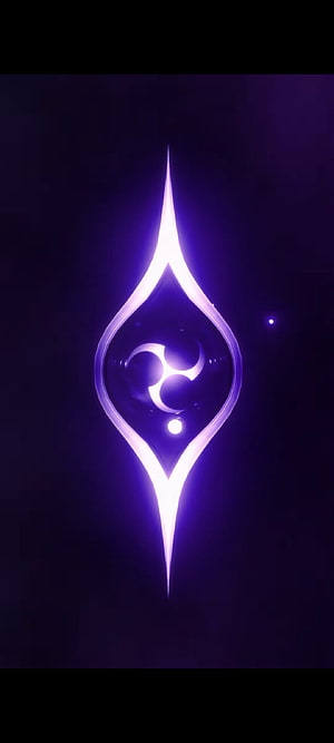 Genshin Impact Raiden Shogun Aesthetic with Glowing Purple Emblem and Mystical Symbol HD phone wallpaper