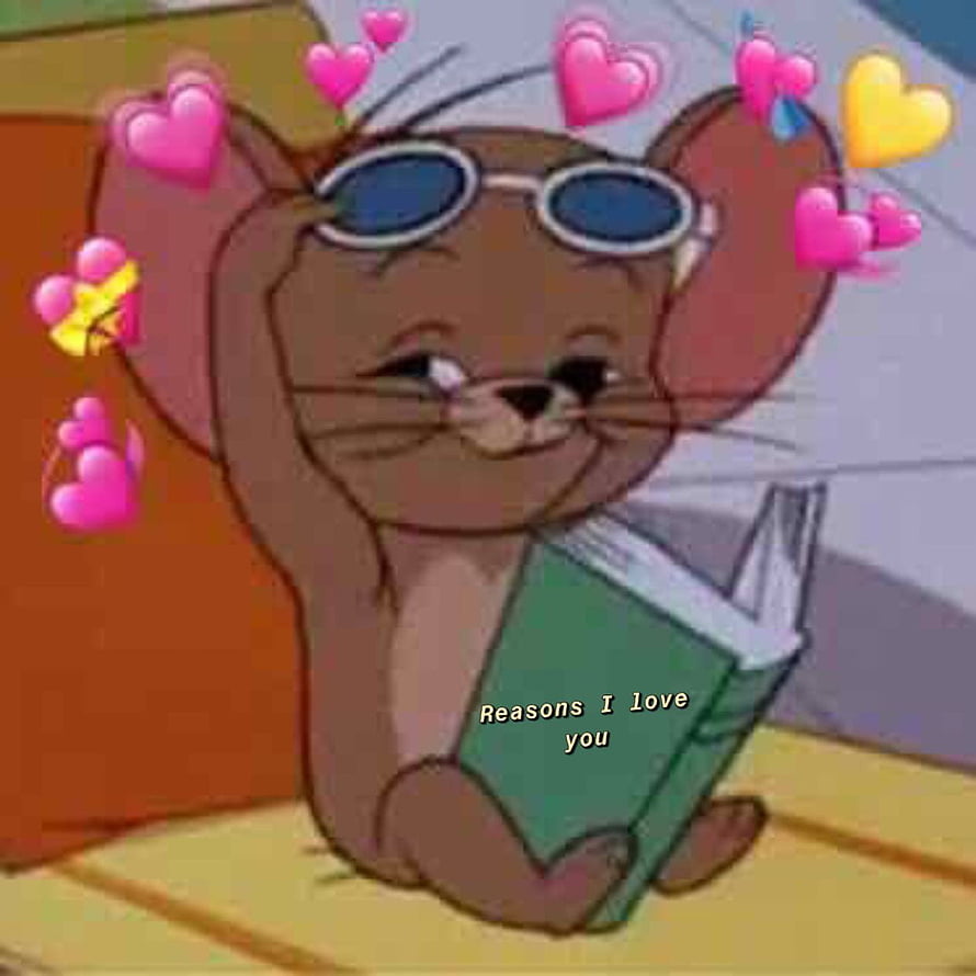 Jerry the Mouse Wearing Sunglasses and Reading a Book Surrounded by Floating Hearts HD phone wallpaper