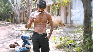 Dhanush shirtless with six pack abs smoking cigarette in outdoor scene HD wallpaper