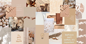 Warm Beige and White Aesthetic Collage with Soft Nature and Lifestyle Elements HD wallpaper