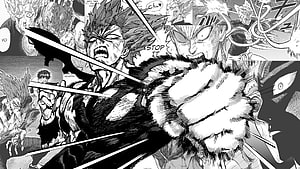One Punch Man Garou Intense Black and White Manga Action Panel HD wallpaper