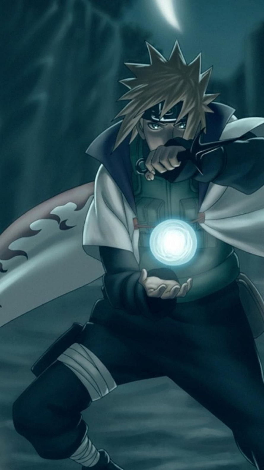 Naruto Shippuden Anime Character Channeling Chakra in Dark Battle Scene HD phone wallpaper