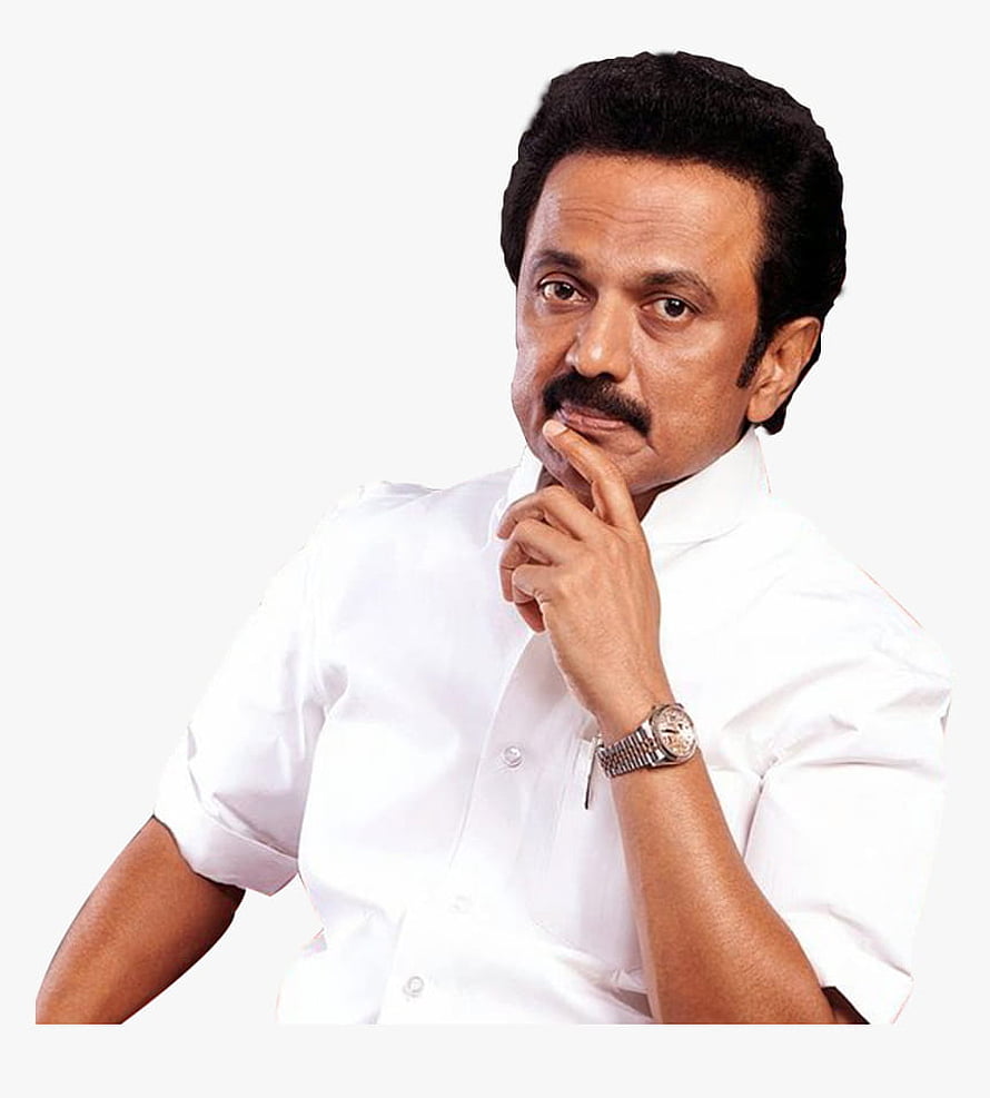 M K Stalin in White Shirt with Contemplative Pose and Wristwatch HD phone wallpaper