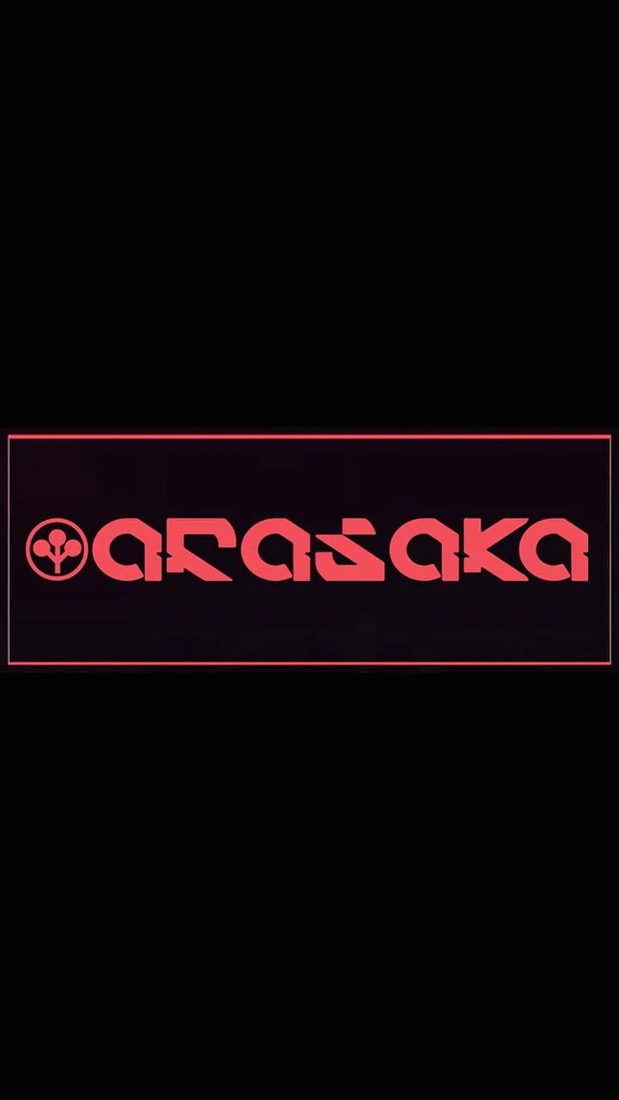 Arasaka Corporation Logo on Black Background with Red Neon Border HD phone wallpaper