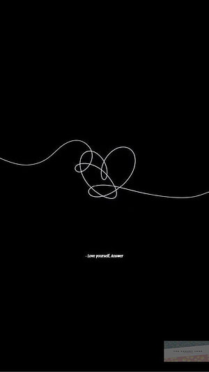 Minimalist White Line Heart on Black Background with Self-Love Quote HD phone wallpaper