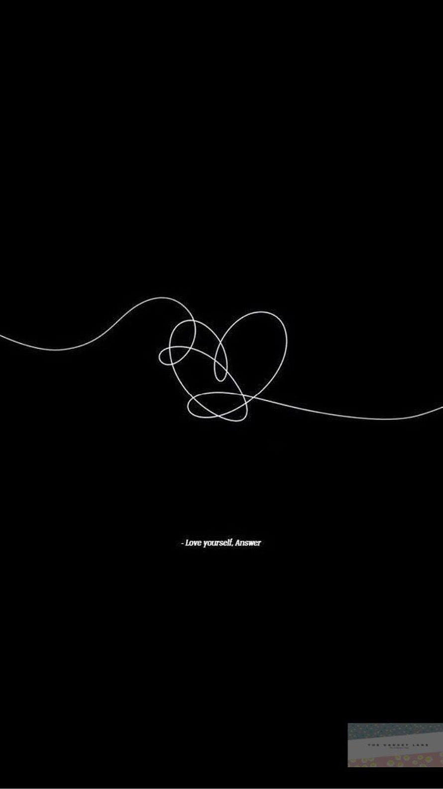 Minimalist White Line Heart on Black Background with Self-Love Quote HD phone wallpaper