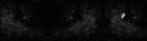 Lone astronaut drifting through a dark starfield and cosmic nebula HD wallpaper