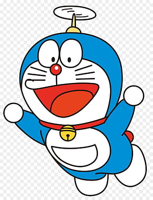 Doraemon Flying with Propeller Hat and Bell in Cheerful Cartoon Illustration HD phone wallpaper