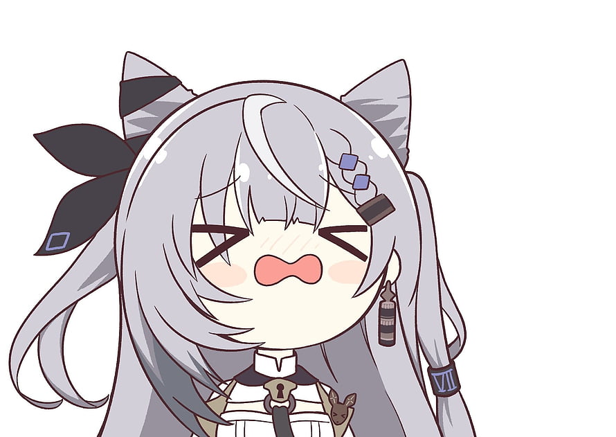 Vestia Zeta Chibi Anime Character with Silver Hair and Cat Ears HD wallpaper