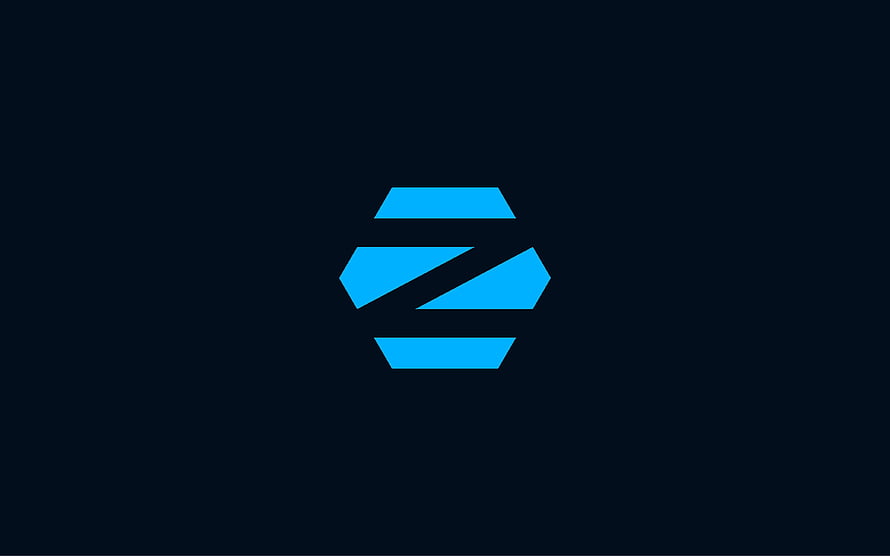 Zorin OS Minimalist Blue Logo on Dark Navy Background HD wallpaper