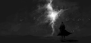 Omniscient Reader's Viewpoint: Silhouette Gazing at the Milky Way HD wallpaper
