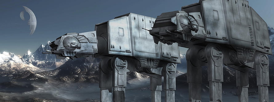 Star Wars AT-AT Walkers Marching Through Snowy Mountain Terrain HD wallpaper