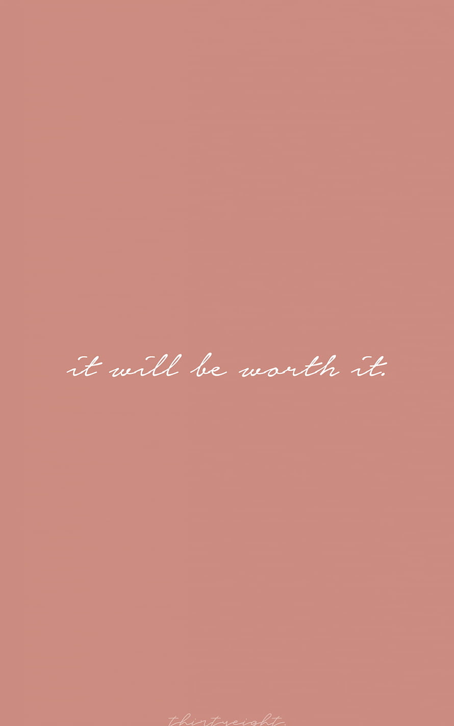 Minimalist Dusty Rose Motivational Quote Wallpaper with Elegant Script Text HD phone wallpaper
