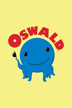 Oswald the Lucky Rabbit Blue Octopus Character on Yellow Background HD phone wallpaper