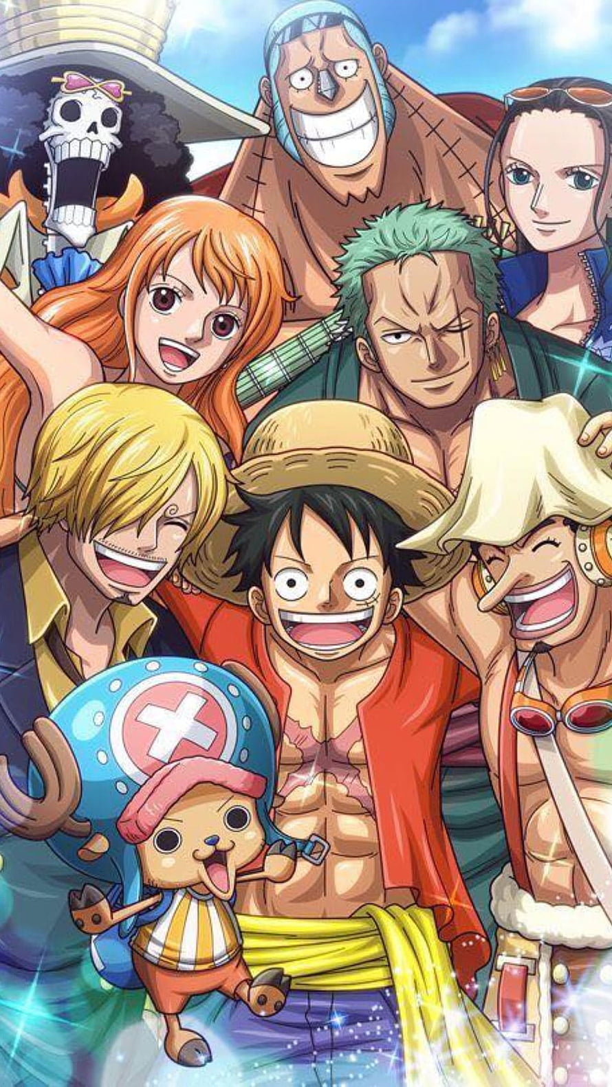 One Piece Straw Hat Pirates Group Portrait Anime Wallpaper HD phone wallpaper