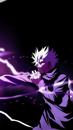 Satoru Gojo Casting Hollow Purple in Jujutsu Kaisen Anime Artwork HD phone wallpaper