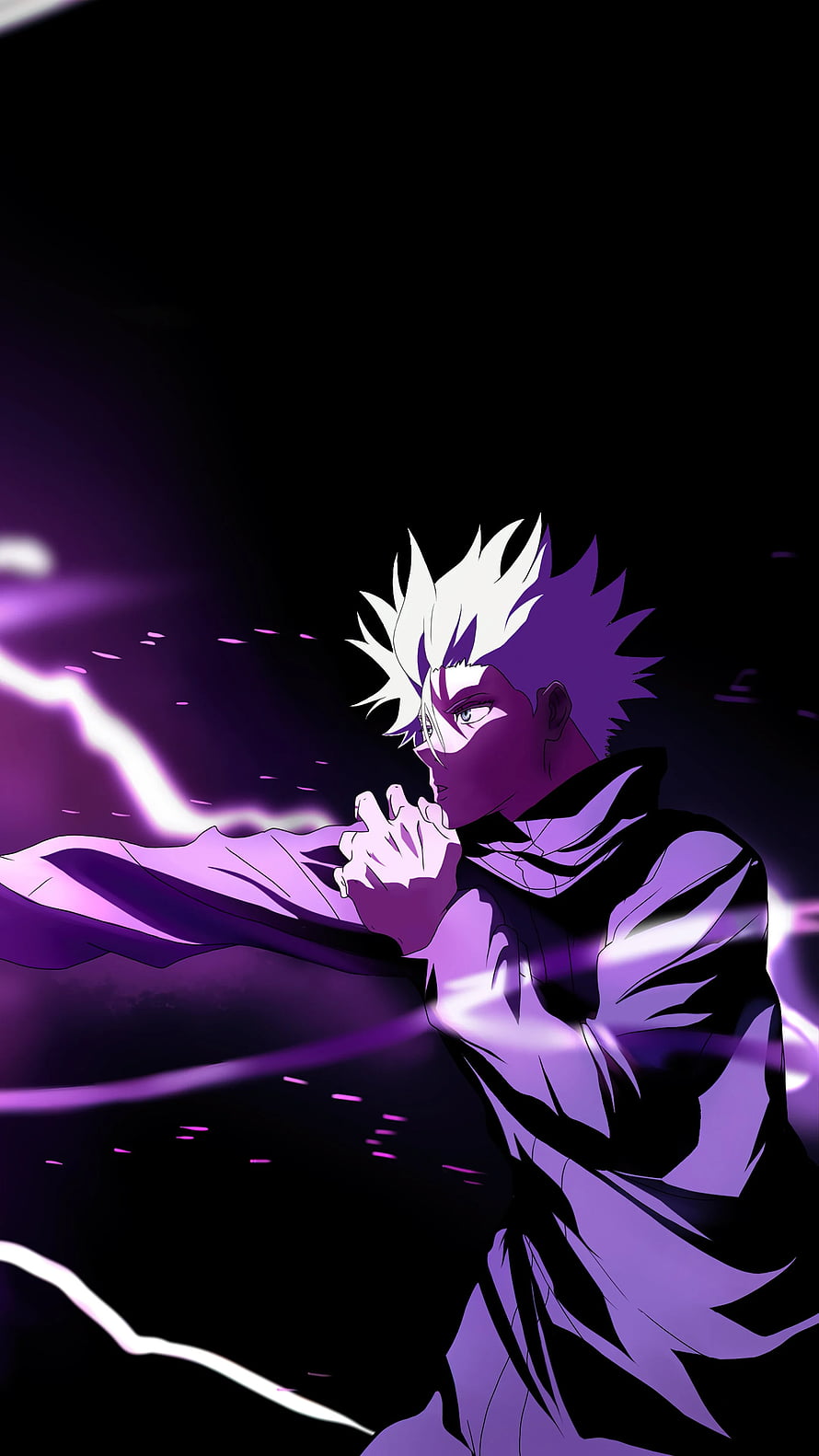 Satoru Gojo Casting Hollow Purple in Jujutsu Kaisen Anime Artwork HD phone wallpaper