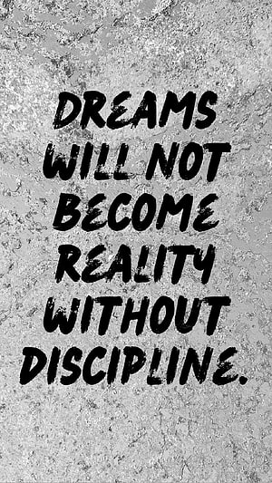 Discipline and Dreams Motivational Quote on Textured Concrete Wall HD phone wallpaper