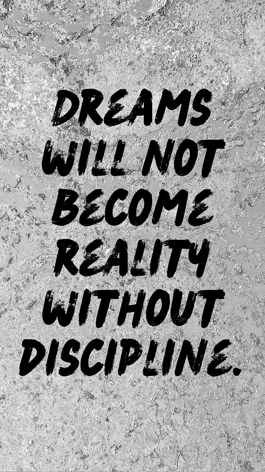 Discipline Quote on Textured Concrete Wall with Bold Black Brushstroke Typography HD phone wallpaper