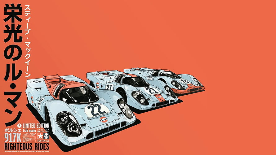 Gulf Racing Porsche 917K Le Mans Classic Illustration HD wallpaper