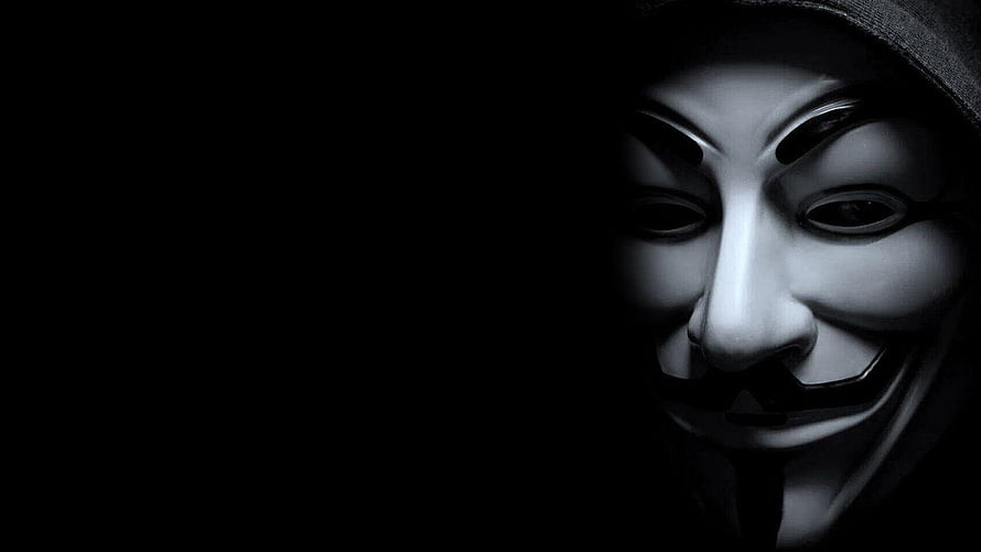 Kali Linux Guy Fawkes Mask in Dramatic Black and White Lighting HD wallpaper