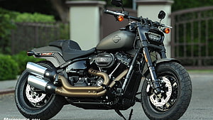 2018 Harley-Davidson Fat Bob Matte Black Cruiser Motorcycle HD wallpaper
