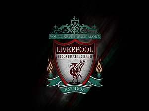 Liverpool Football Club Crest with You'll Never Walk Alone Motto and Liver Bird Emblem HD wallpaper