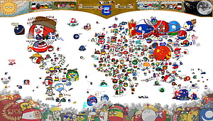 Polandball World Map 2018: Countryballs Cartoon Illustration HD wallpaper