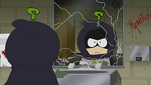 Mysterion from South Park Staring at Cracked Mirror in Bathroom HD wallpaper