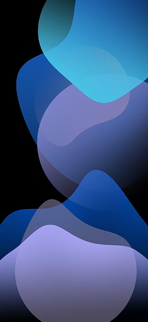 Abstract Blue and Purple Gradient Shapes on Black Background HD phone wallpaper